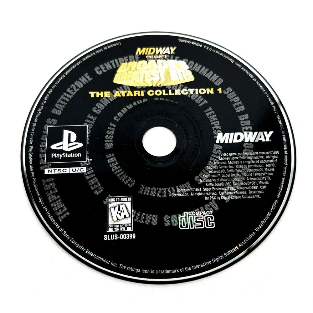 Arcade's Greatest‎ Hits The Atari Collection 1 PS1 PlayStation Complete Manual